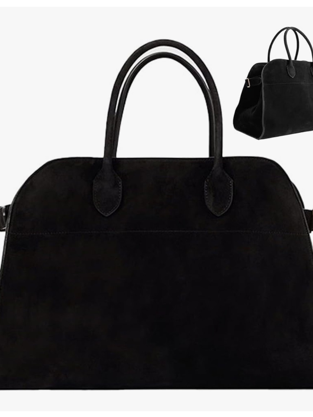 Black Suede Tote Handbag - Elegant Everyday Carry